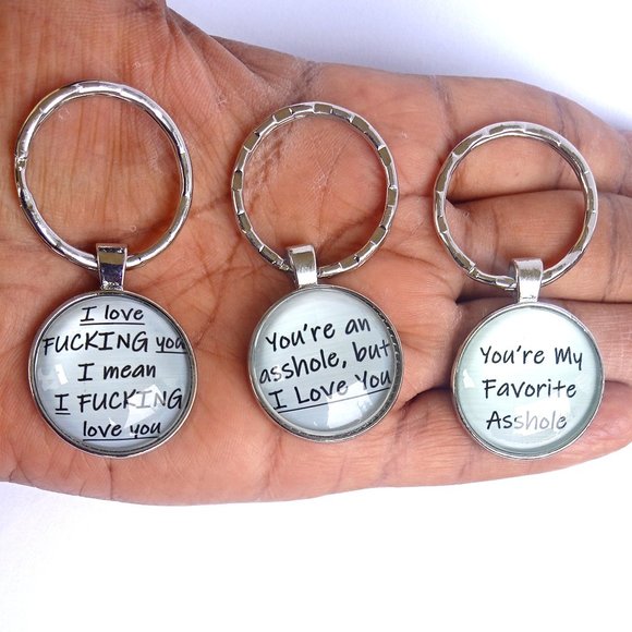 Humorous Key Chain Set-A Little Gift With A Lot Of Love - Picture 1 of 10